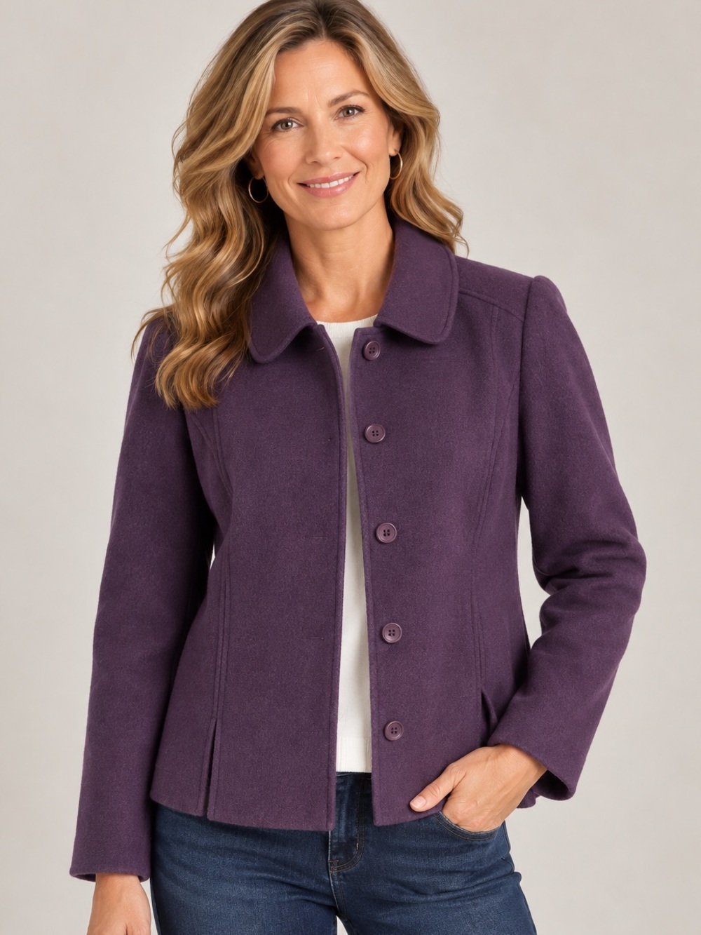 Pendleton XL purple merino wool jacket